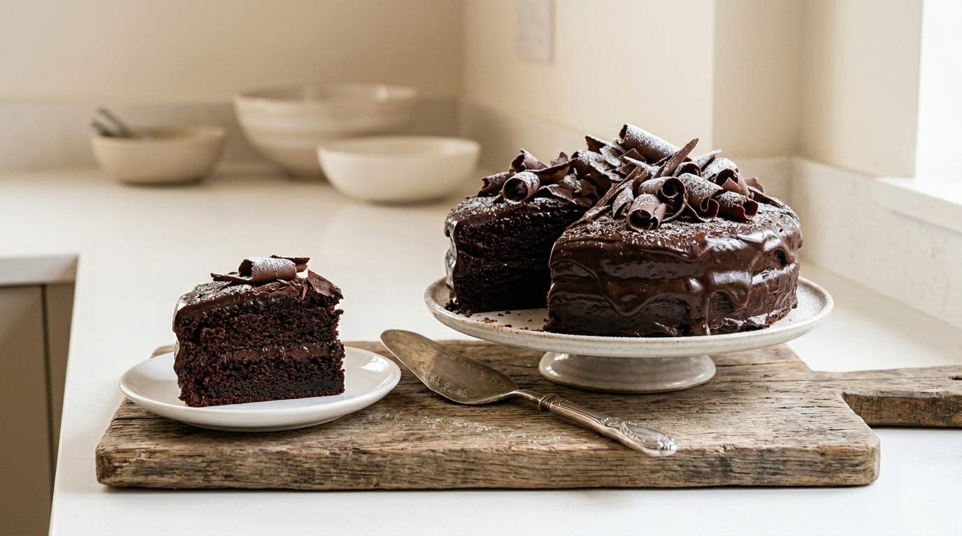 Bolo de chocolate com ganache