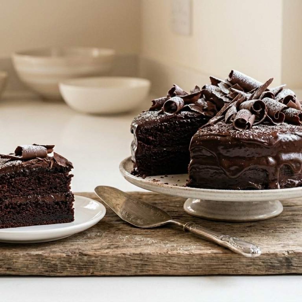 Bolo de chocolate com ganache